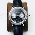 (GZF) 1:1 High Quality Replica Rotonde De Cartier Black Dial Chronograph Watches 40mm 